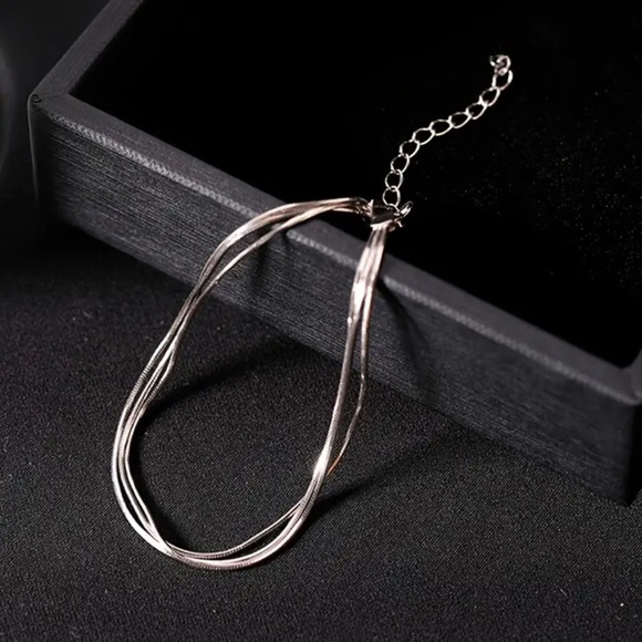 Sterling Silver Delicate Three Chain Snake Bracelet NWT - Picture 1 of 4